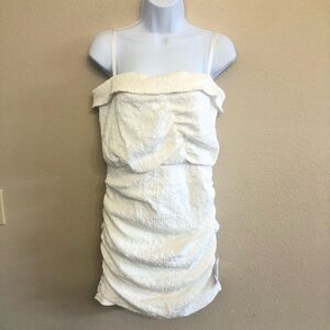 ASOS DESIGN strappy textured mini dress with ruched toggle detail Size 6